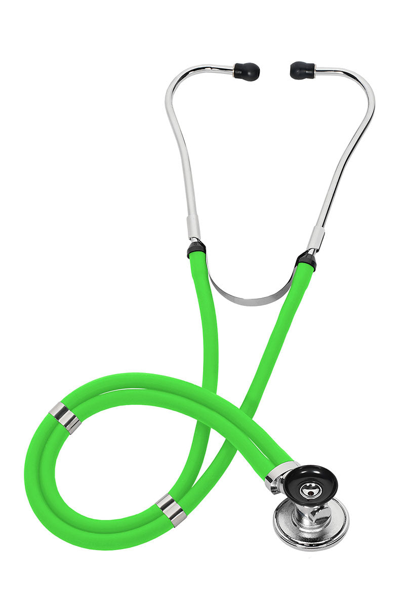An image of the Prestige Medical Sprague-Rappaport Stethoscope in Neon Green featuring a zinc chestpiece.