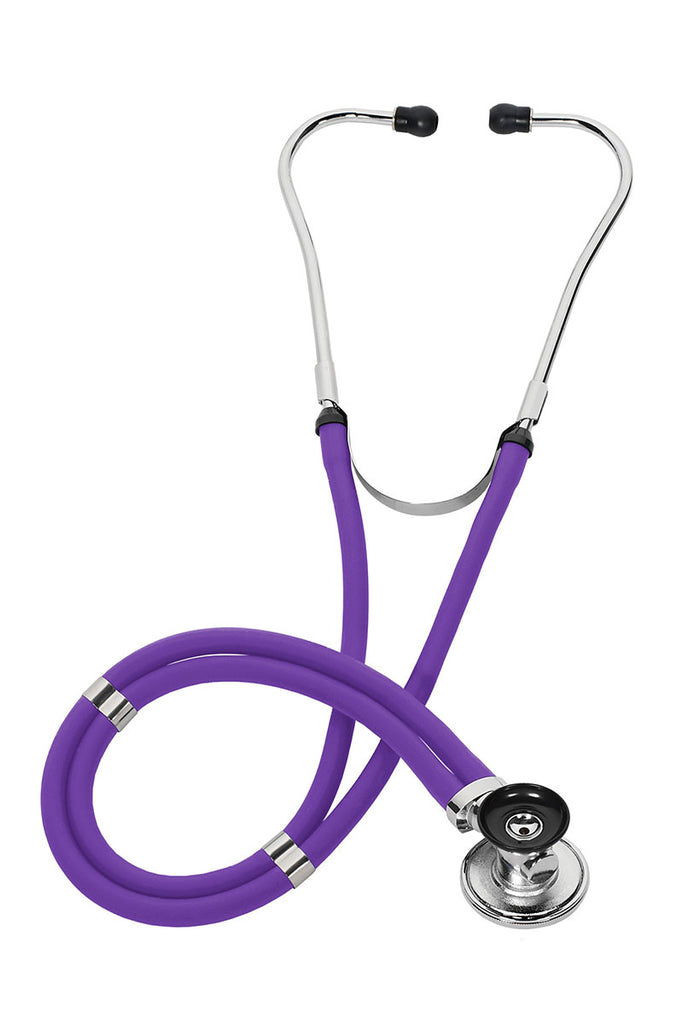 An image of the Prestige Medical Sprague-Rappaport Stethoscope in Purple featuring a lifetime warranty.