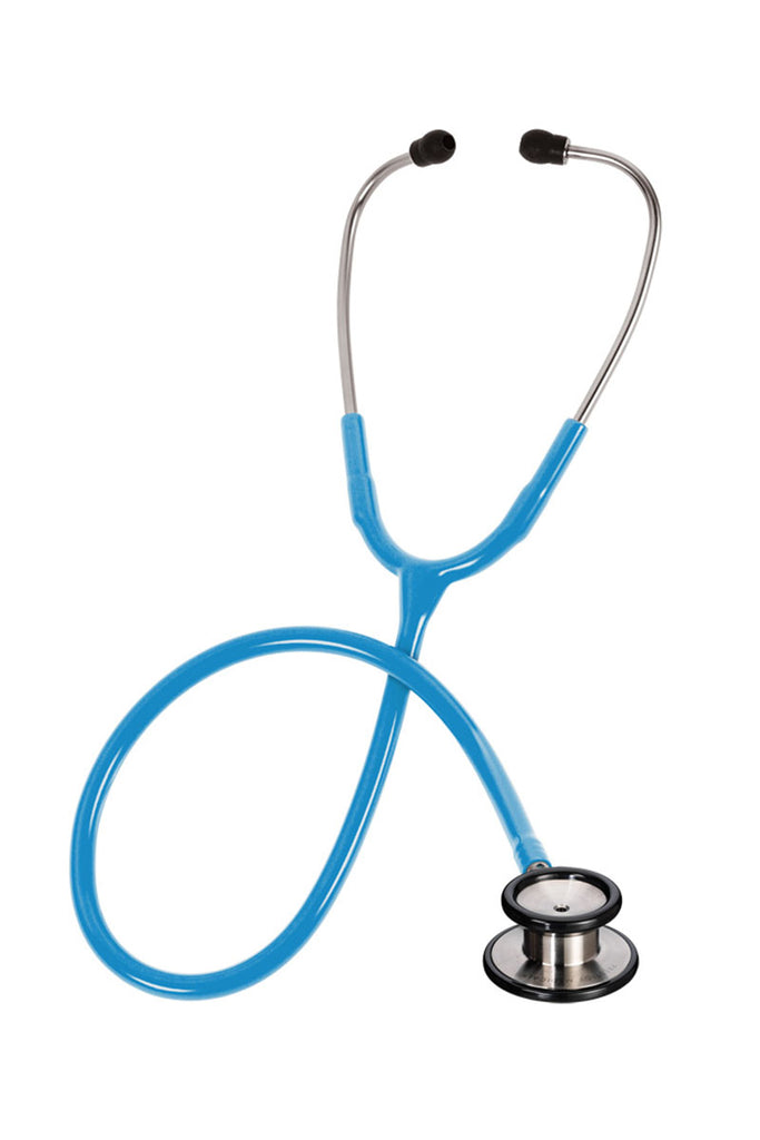 A Prestige Medical Clinical I Stethoscope in Neon Blue featuring a Snap-On diaphragm ring.