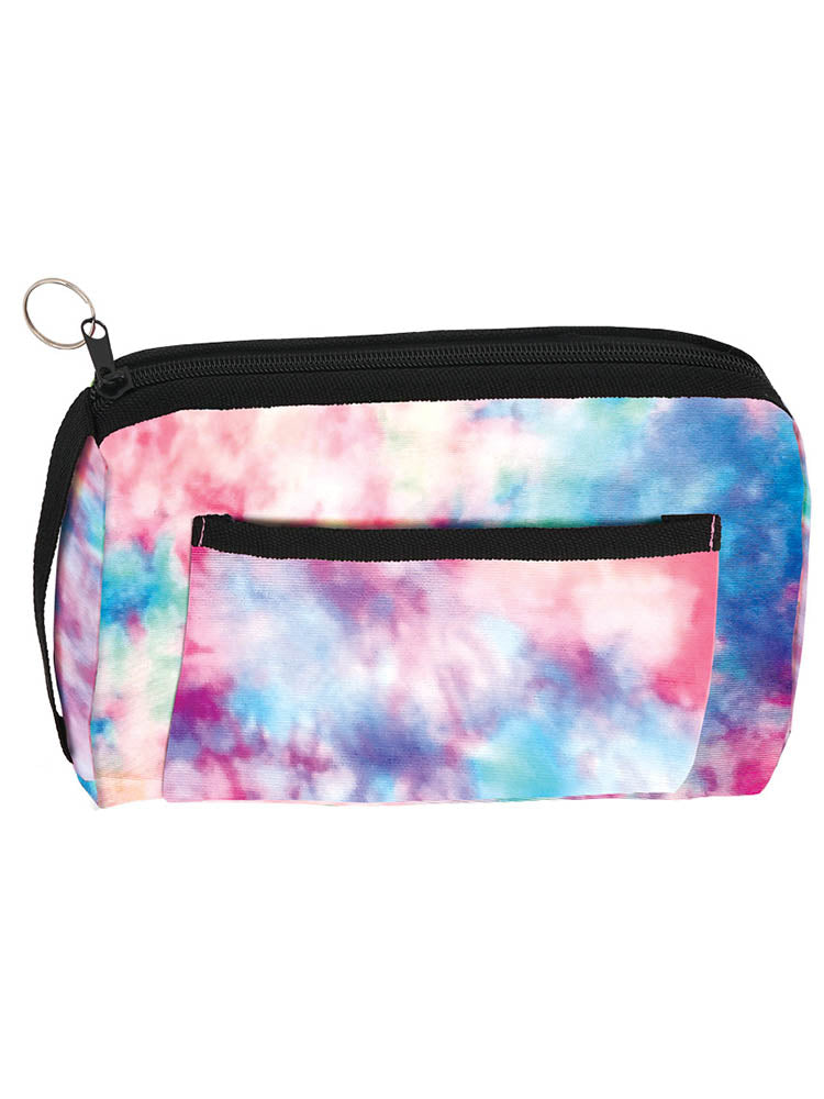 The Compact Carrying Case from Prestige Medical in "Tie Dye Cotton Candy Sky" featuring a water-resistant lining.