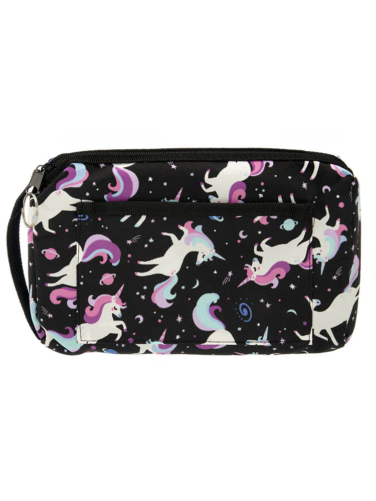 The Compact Carrying Case from Prestige Medical in "Unicorns Black" featuring a water-resistant lining.