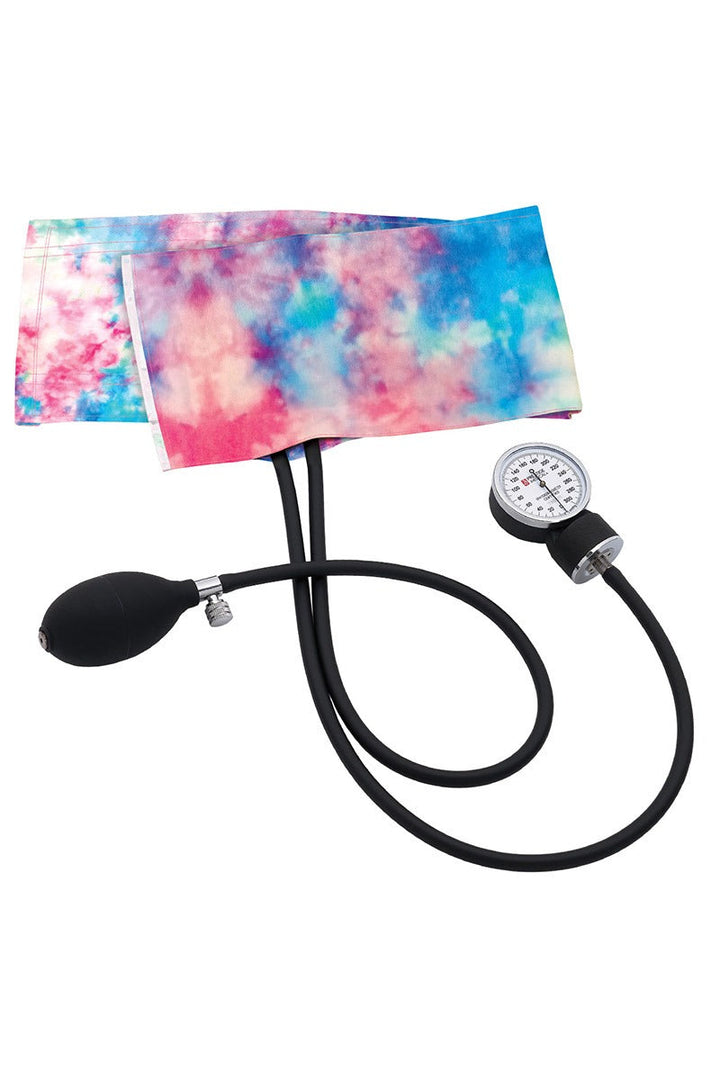 A picture of the Prestige Medical Premium Aneroid Sphygmomanometer in Tie Dye Cotton Candy Sky.