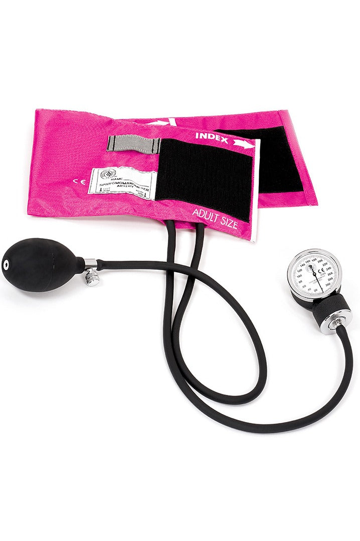A picture of the Prestige Medical Premium Aneroid Sphygmomanometer in Electric Pink