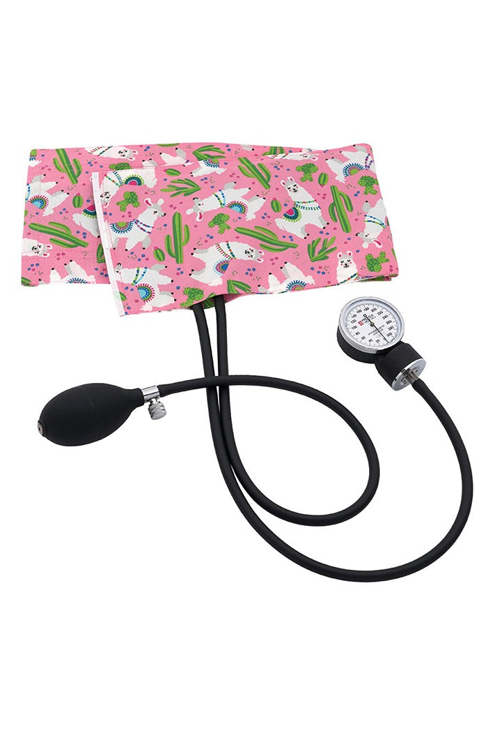 A picture of the Prestige Medical Premium Aneroid Sphygmomanometer in Llamas Pink.
