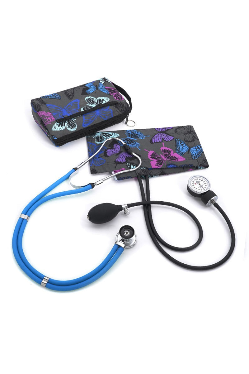 Prestige Medical Blood Pressure Cuff & Stethoscope kit in Butterflies grey print