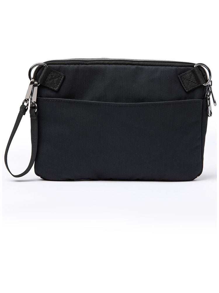 An image of the HeartSoul Harper Convertible Utility Bag in Black featuring elastic utility loops.