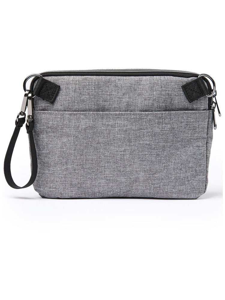 An image of the HeartSoul Harper Convertible Utility Bag in Heather Grey featuring elastic utility loops.