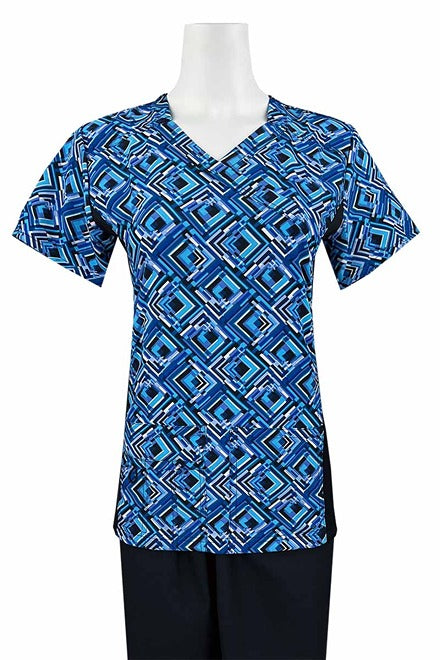 Essentials Women's Mock Wrap Side Panels Scrub Top | Royal Prisms ...