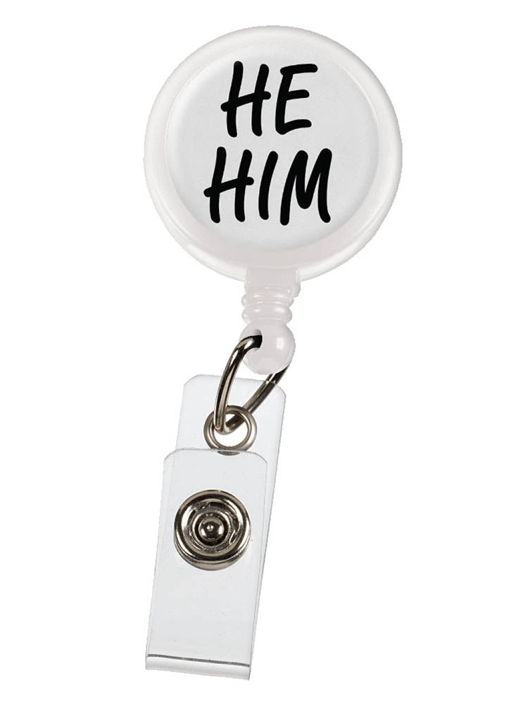 Prestige Medical Retractable ID Holder in "He\Him".