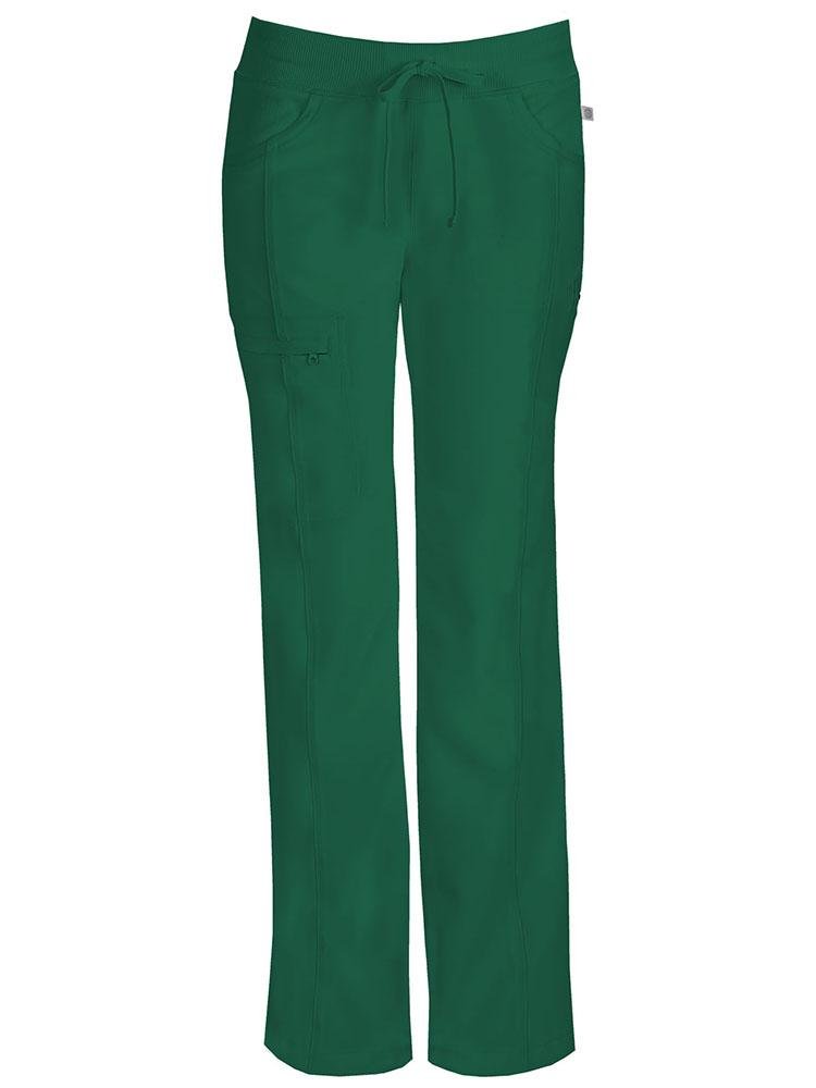 Cherokee Infinity Women's Low-Rise Straight Leg Scrub Pant in hunter featuring a Contemporary low rise straight leg fit