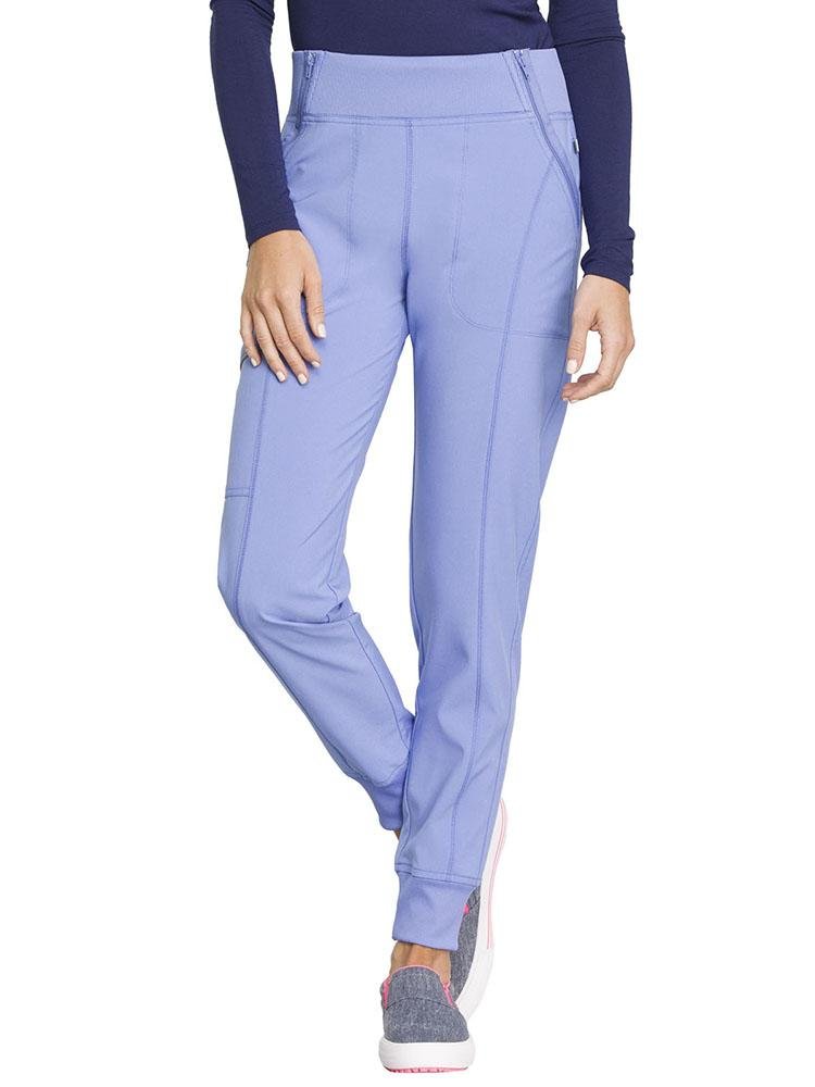 Cherokee Infinity Women's Mid Rise Tapered Jogger in ceil featuring Antimicrobial fabric 