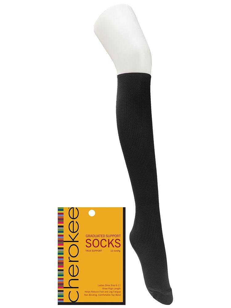 Cherokee Women's True Support Compression Socks in Black has 8-10 mmHg compression