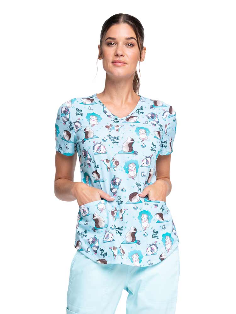 Women's KC Heart Scrub Top  Charlie Hustle Print Scrub Tops – TiScrubs