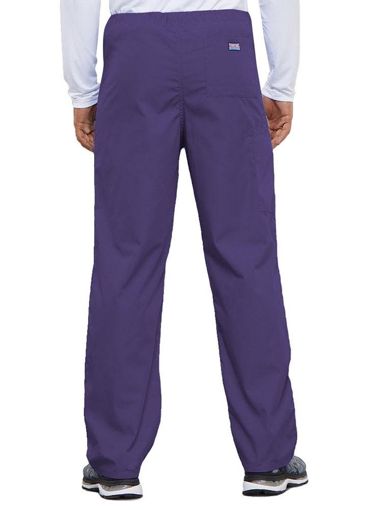 Cherokee Workwear Originals Unisex Drawstring Cargo Scrub Pant in grape featuring 1 back pocket