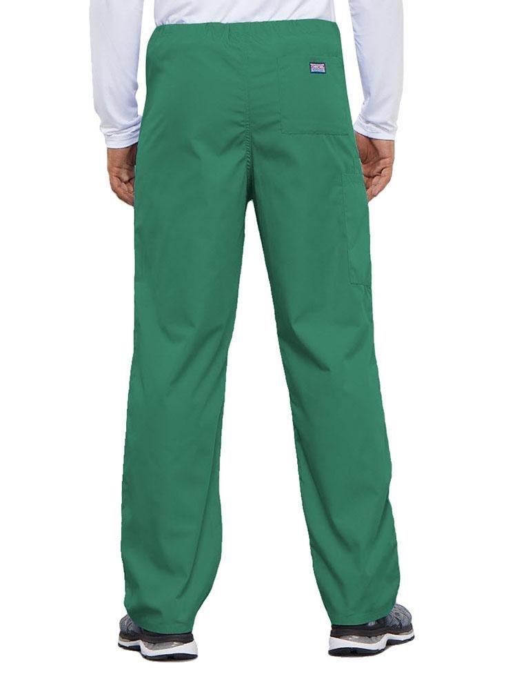 Cherokee Workwear Originals Unisex Drawstring Cargo Scrub Pant in surgical green featuring 1 back pocket