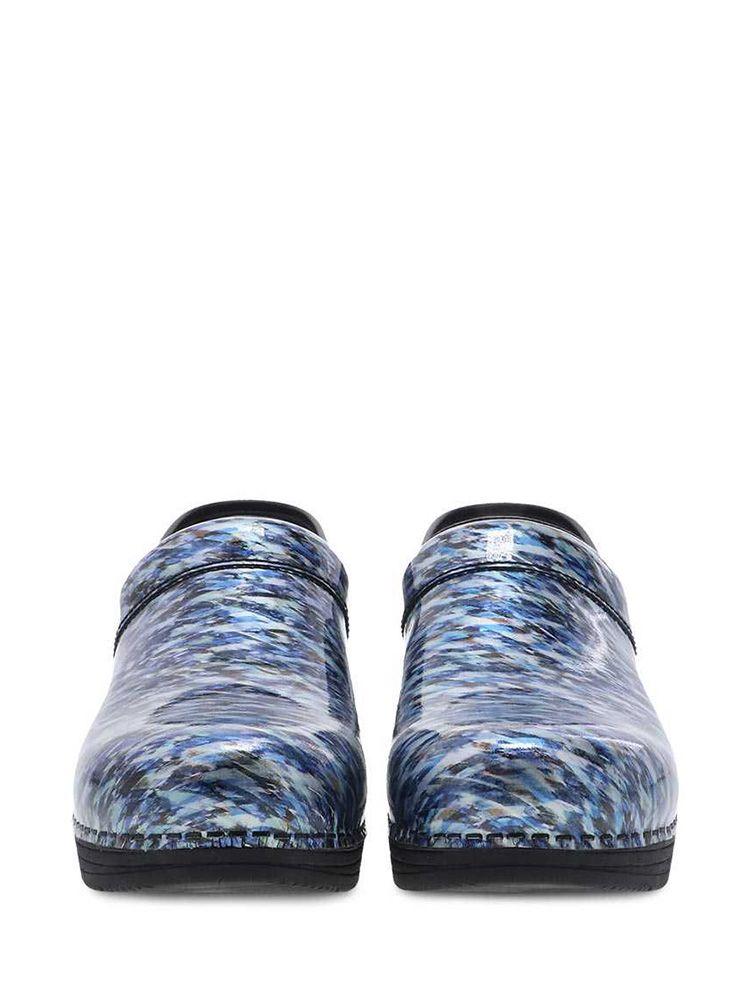 Dansko LT Pro Nurse Shoes in Blue Waves Patent featuring Roomy reinforced toe