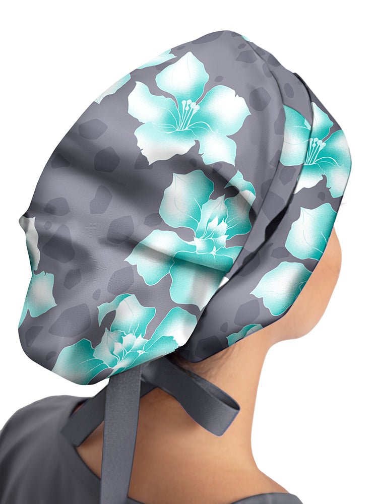 Healing Hands Bouffant Scrub Cap in Large Blossom has plenty of room for long hair