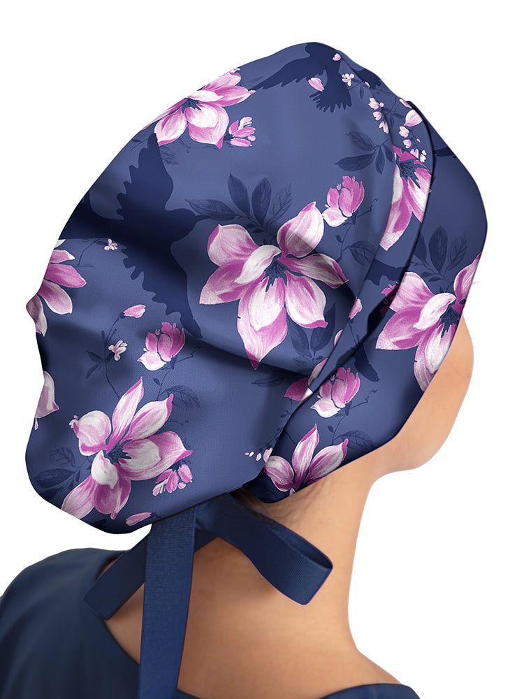 Healing Hands Bouffant Scrub Cap in Nature Lover print ties in the back