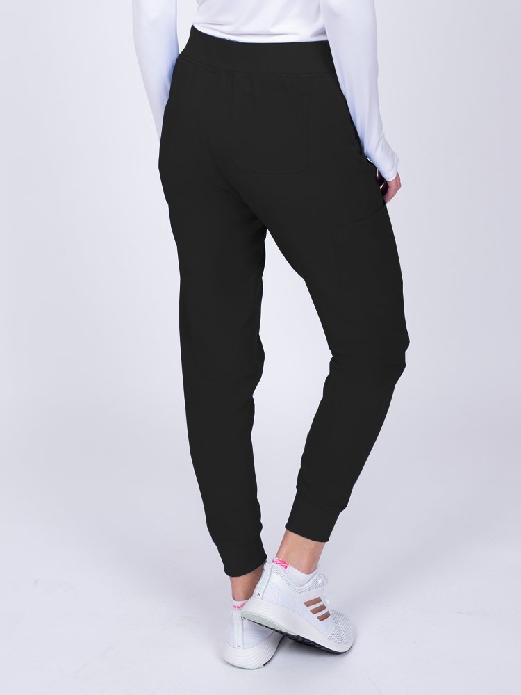 Meraki Sport Women's Jogger Scrub Pant in black featuring 1 back pocket