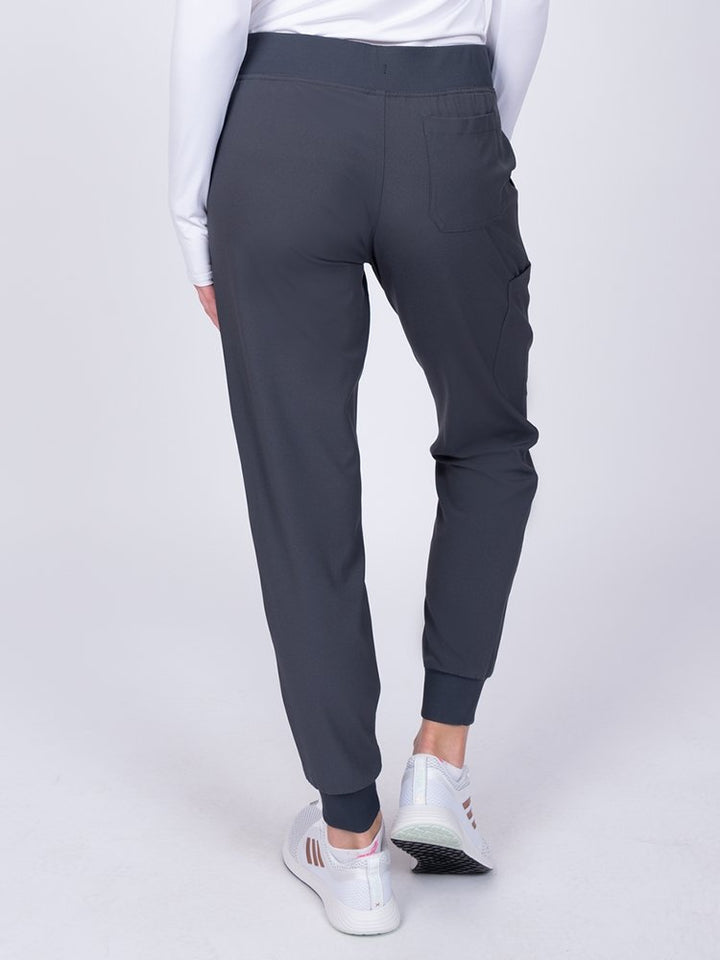 Meraki Sport Women's Jogger Scrub Pant in pewter featuring 1 back pocket