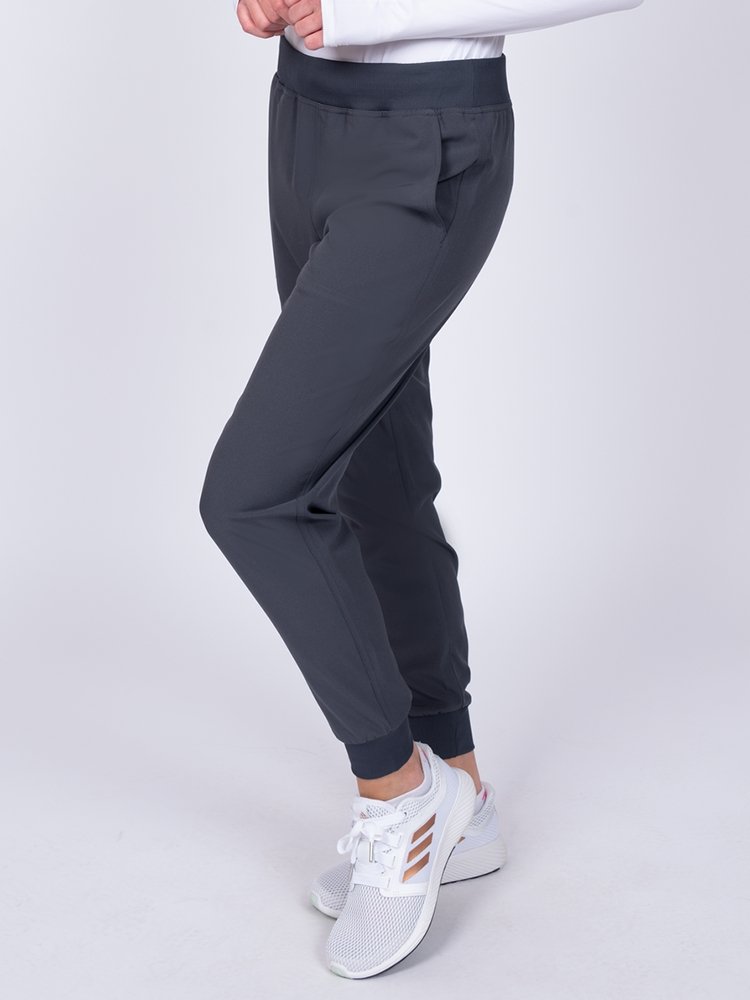Meraki Sport Women's Jogger Scrub Pant in pewter featuring comfortable lightweight fabric
