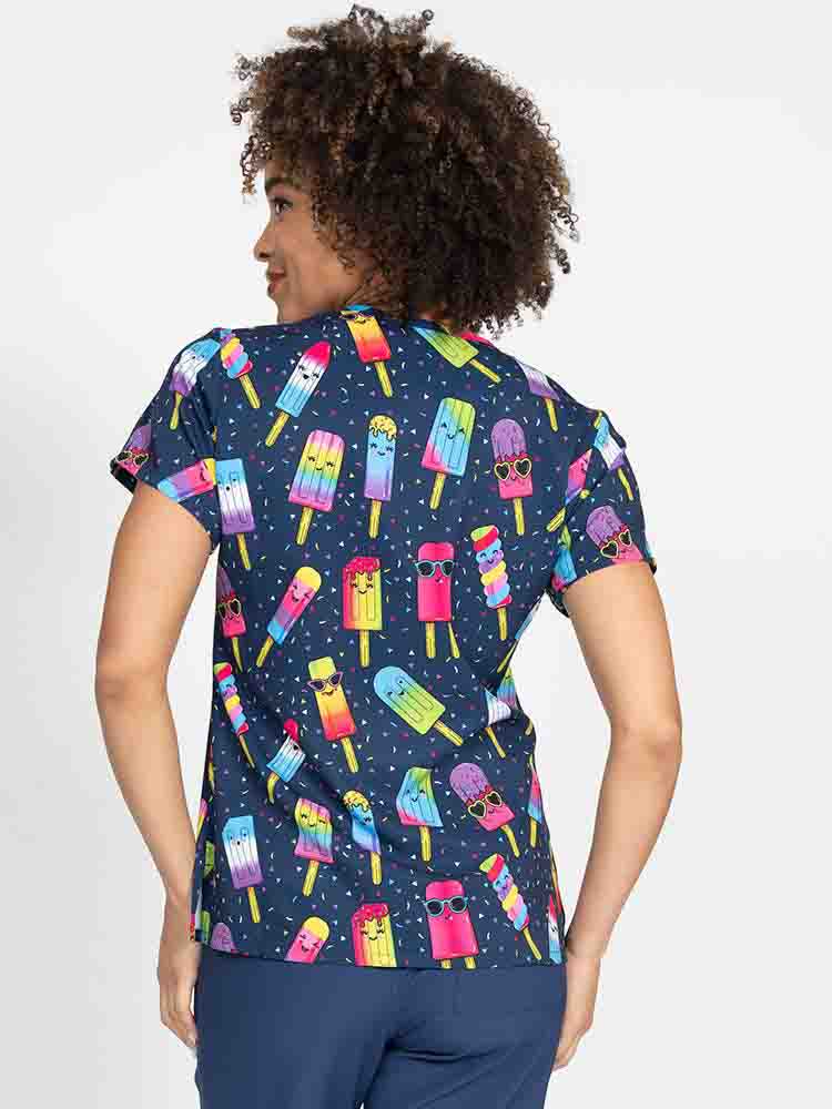 Sports print scrub tops