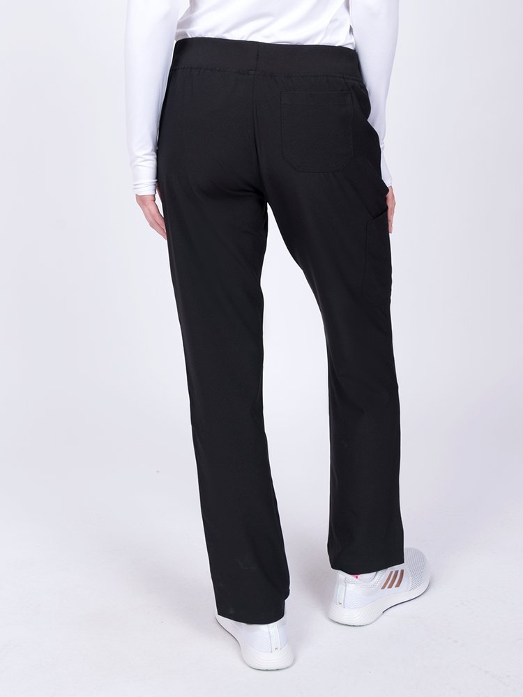 Meraki Sport Women's Yoga Scrub Pant in black featuring 4-way stretch fabric for easy movement
