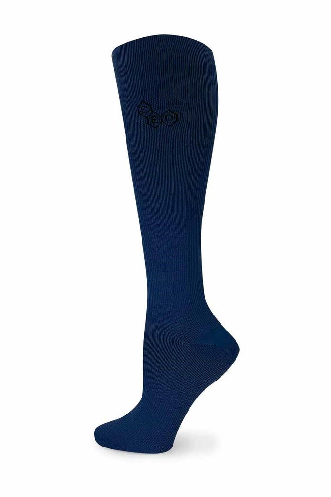 A pair of Xertia CBD Infused Unisex Compression Socks in Navy infused with aloe & CBD to ensure you feel your best all day.