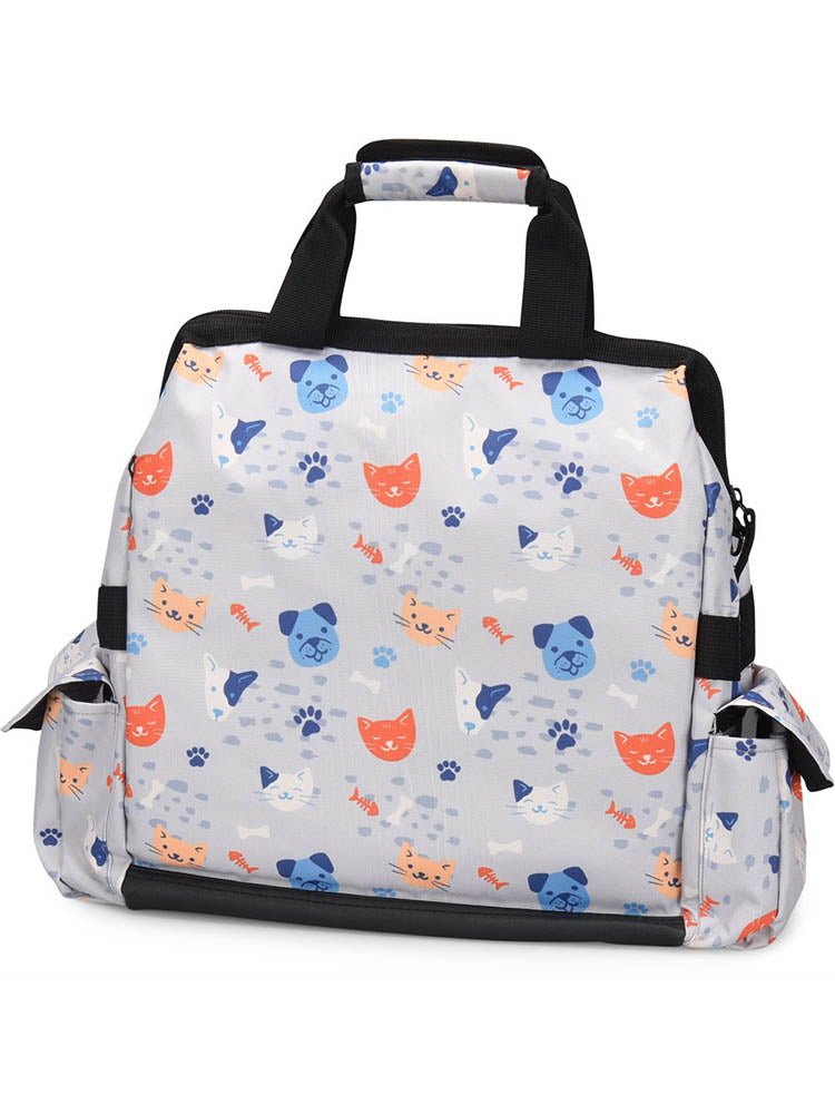 The Nursemates Ultimate Medical Bag in "Furry Faces" featuring a a hardwearing shoulder strap.