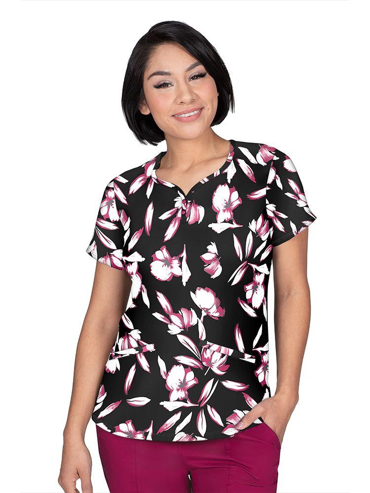 Premiere by Healing Hands Women's Isabel Print Top in Exquisite Floral is available in curvy plus size