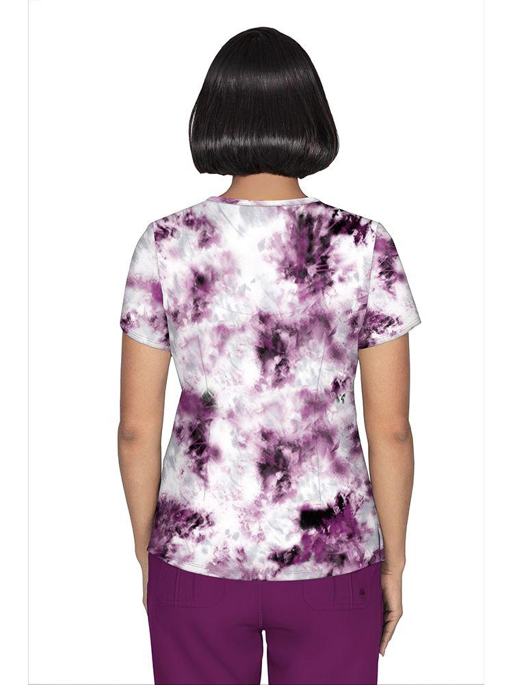 Premiere by Healing Hands Women's Isabel Print Top in Tie Dye featuring Stretchy form fitting fabric