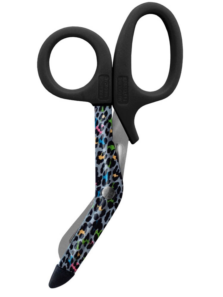 Prestige Medical 5.5" Stylemate Utility Scissors in "Leopard Print Grey" print.