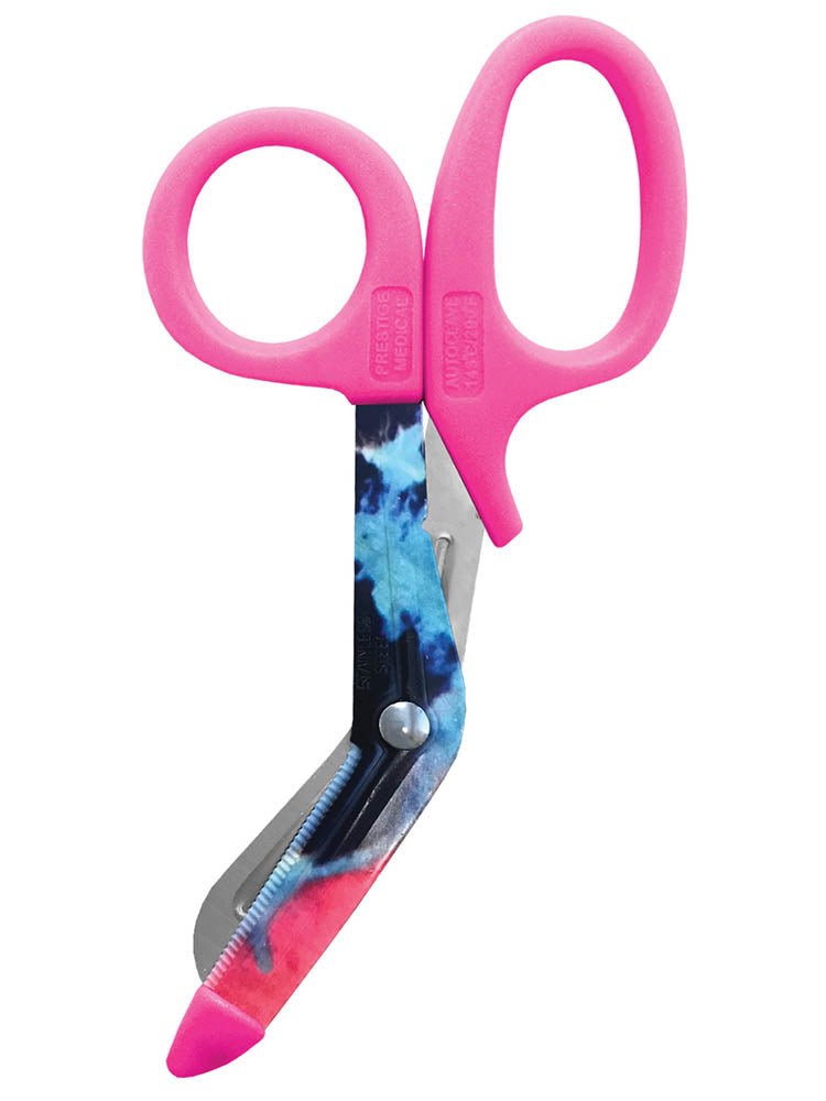 Prestige Medical 5.5" Stylemate Utility Scissors in "Tie Dye Supernova" print.