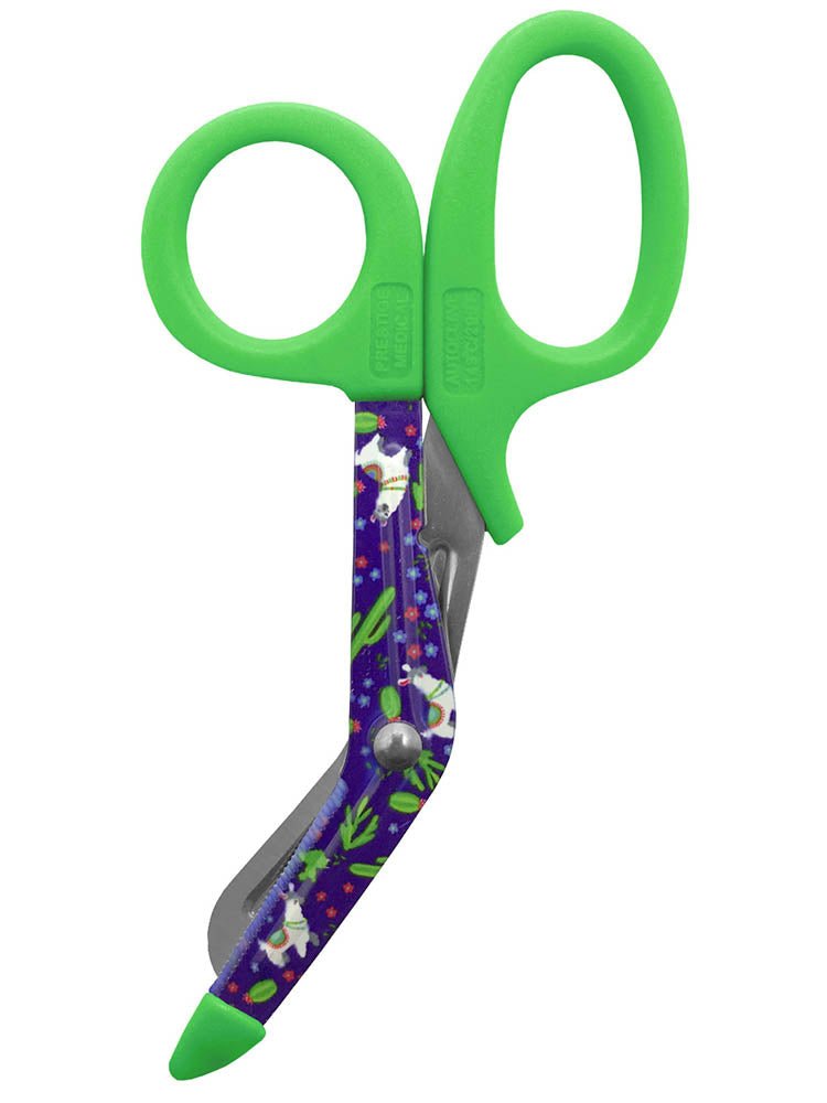 Prestige Medical 5.5" Stylemate Utility Scissors in "Llamas Purple" print.