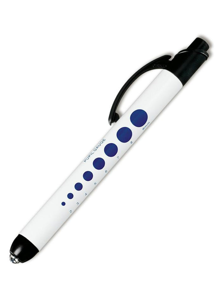 Prestige Medical Quicklite Pupil Gauge Penlight in white with navy pupil gauge