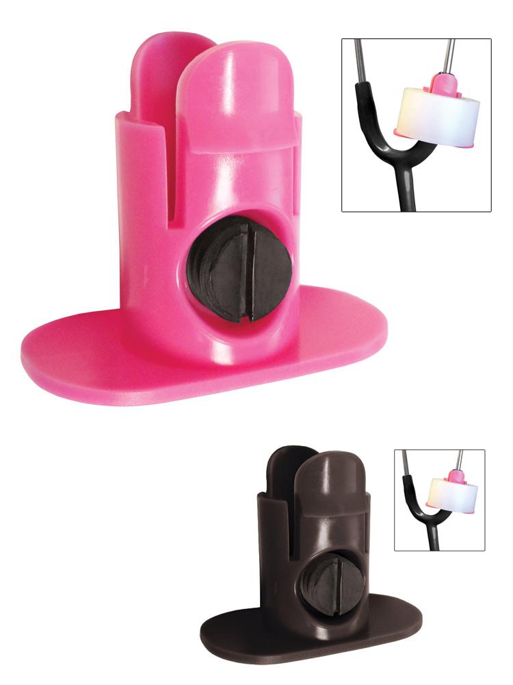 Prestige Medical Stethoscope Tape Holder comes in black & pink attaches to your stethoscope