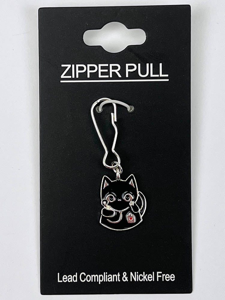 Stethoscope Zipper Pull from 2Hope in "Black Kitty" featuring a lead compliant & nickel free construction.
