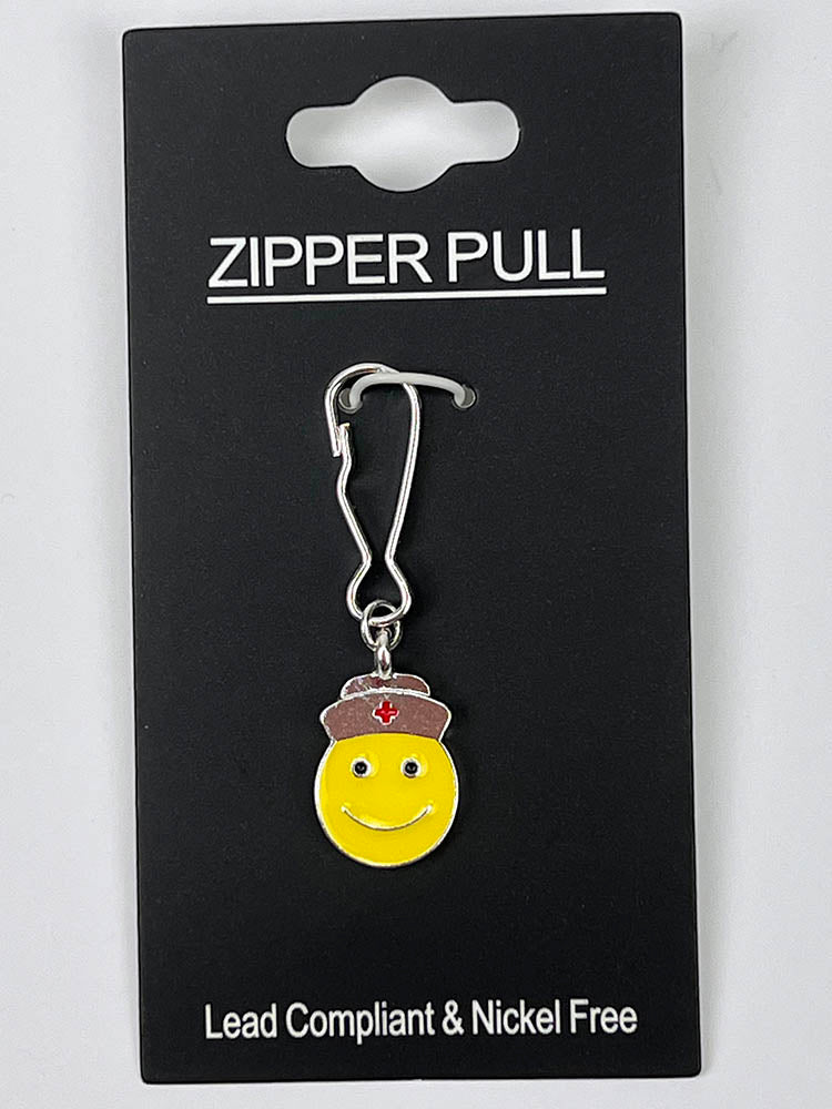 Stethoscope Zipper Pull from 2Hope in "Smiley Face Nurse" featuring a lead compliant & nickel free construction.